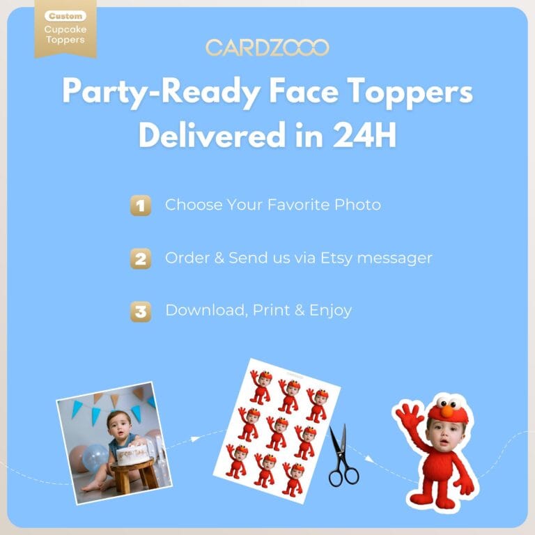 Elmo Custom Face Cupcake Toppers - Image 3