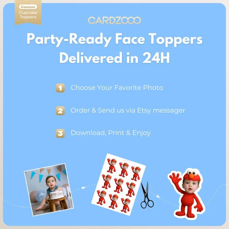 Elmo Custom Face Cupcake Toppers - Image 3
