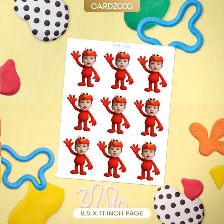 Elmo Custom Face Cupcake Toppers - Image 2