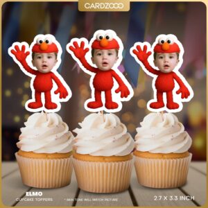 Elmo Custom Face Cupcake Toppers