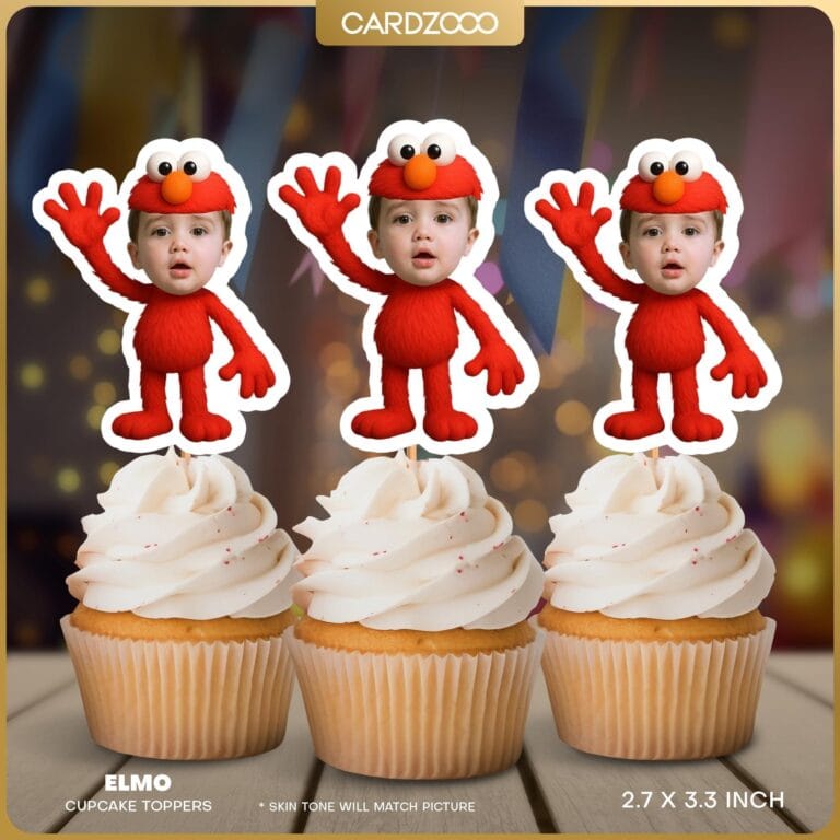 Elmo Custom Face Cupcake Toppers