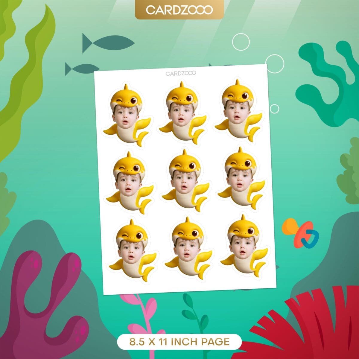 Baby Shark Custom Face Cupcake Toppers - Image 2