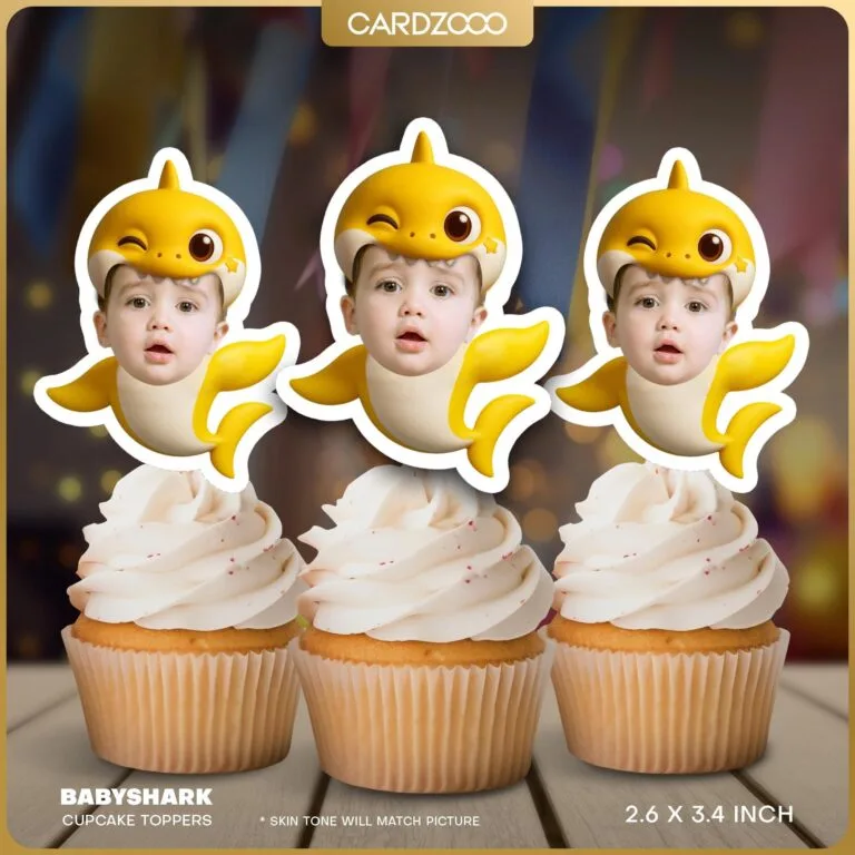 Baby Shark Custom Face Cupcake Toppers