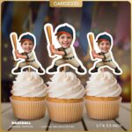 Baseball Personalized Face Cupcake Toppers