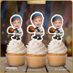 Baseball Pitcher Custom Face Cupcake Toppers