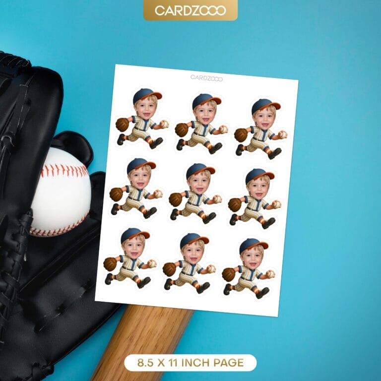 Running Baseball Player Custom Face Cupcake Toppers - Image 2