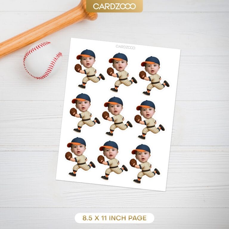 Custom Baseball Face Cupcake Toppers - Image 2