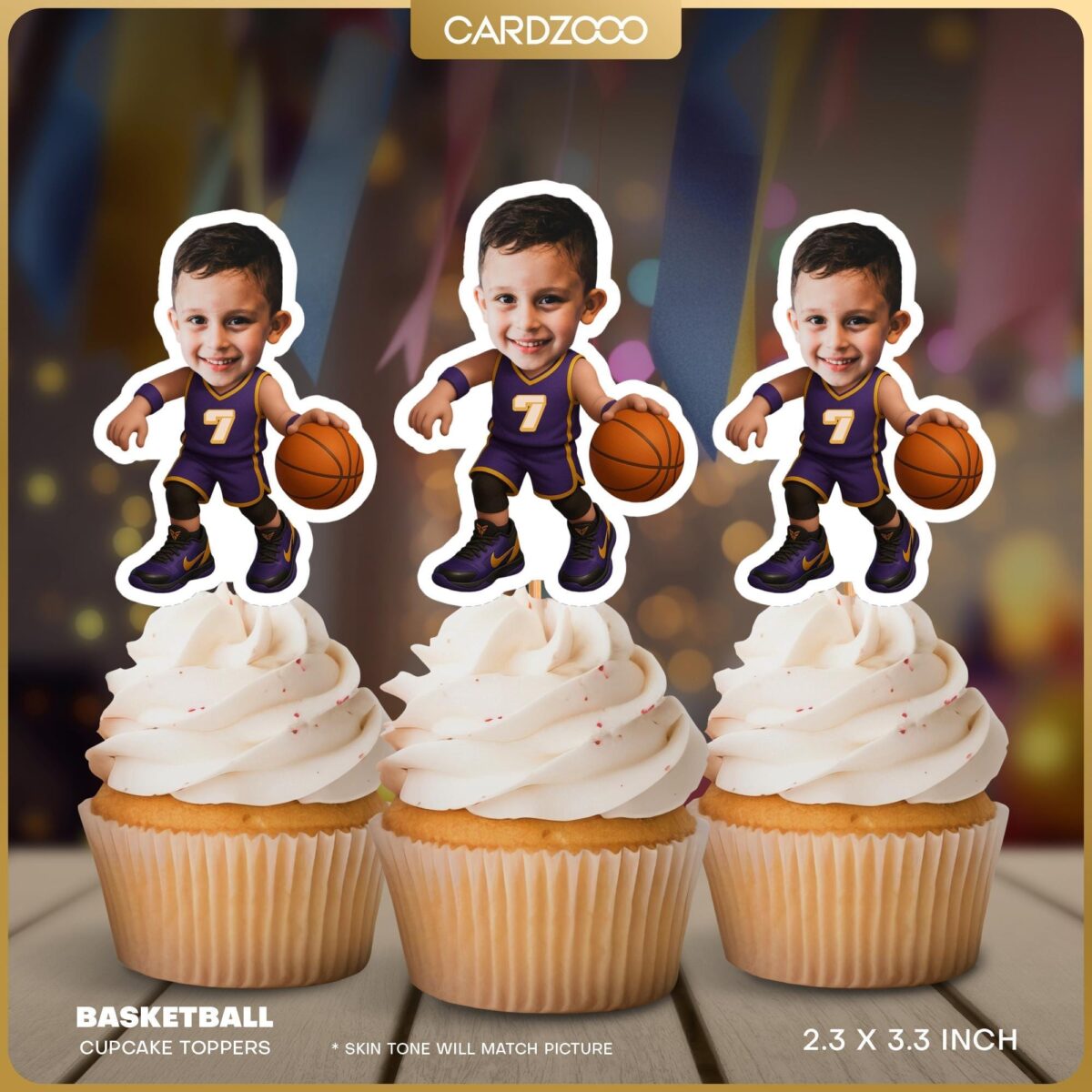 Lakers Jersey Custom Face Cupcake Toppers