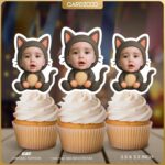 Cat Custom Face Cupcake Toppers