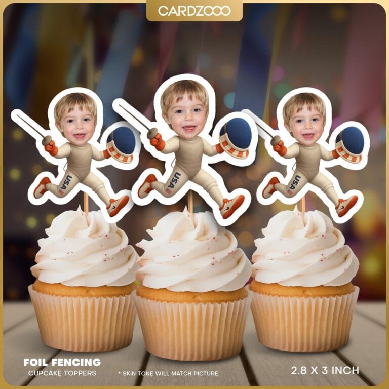 Foil Fencing Custom Face Cupcake Toppers