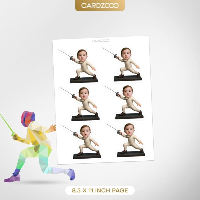 Fencing Custom Face Cupcake Toppers - Image 2