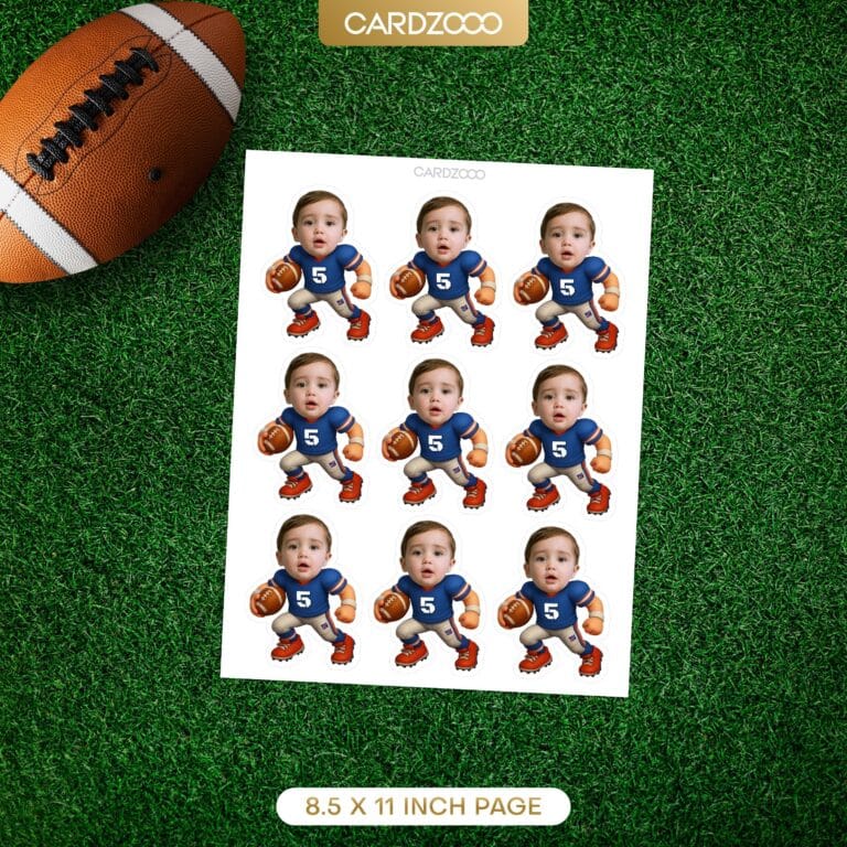 New York Giants Personalized Football Cupcake Toppers - Image 2
