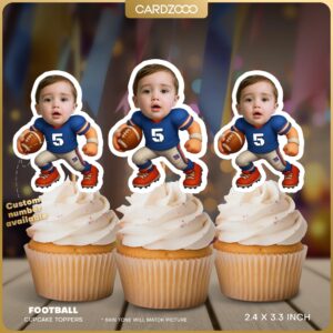 New York Giants Personalized Football Cupcake Toppers