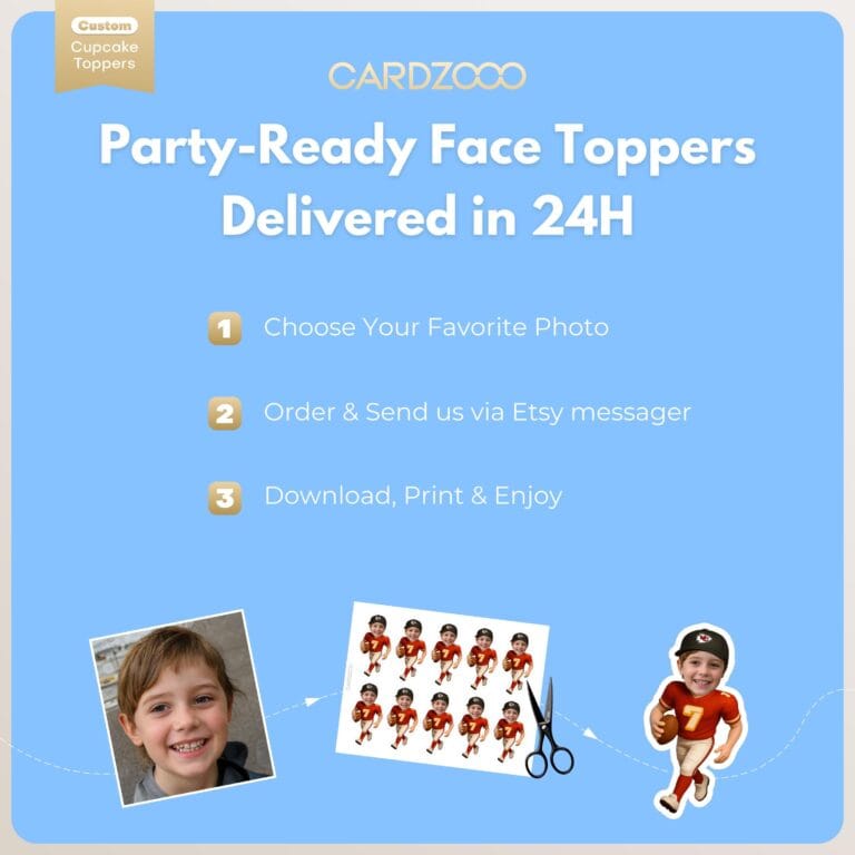 Kansas City Chiefs Custom Face Cupcake Toppers - Image 3