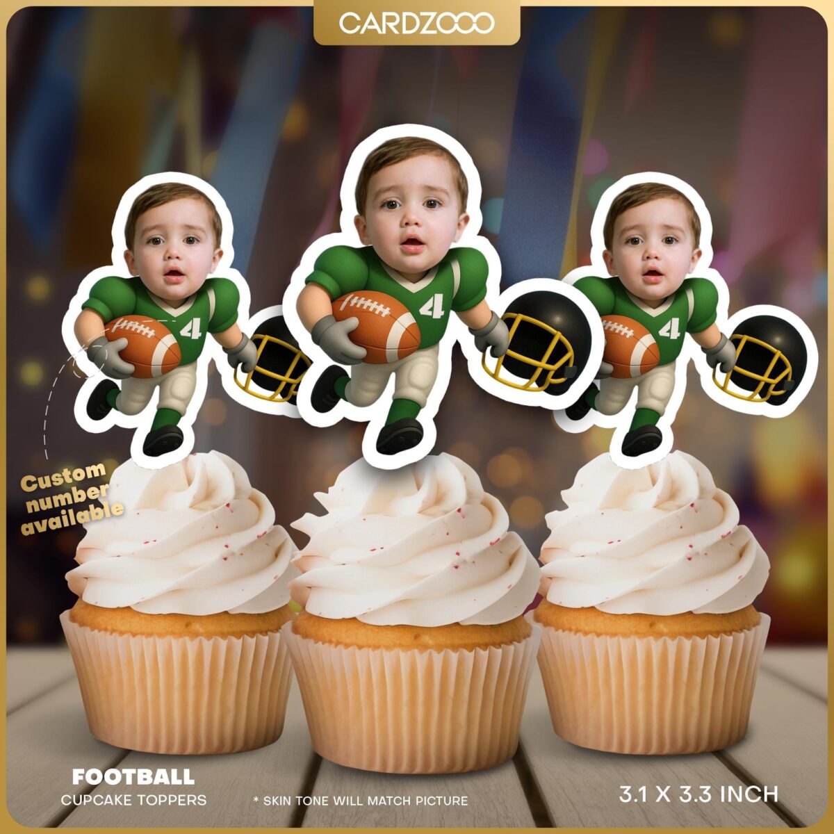 Philadelphia Eagles Personalized Face Cupcake Toppers
