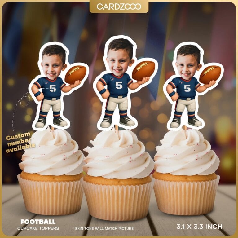 Houston Texans Personalized Face Cupcake Toppers