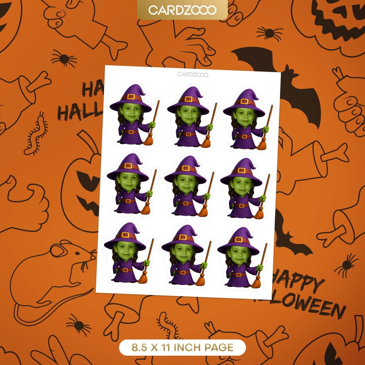 Green Witch Custom Face Cupcake Toppers - Image 2