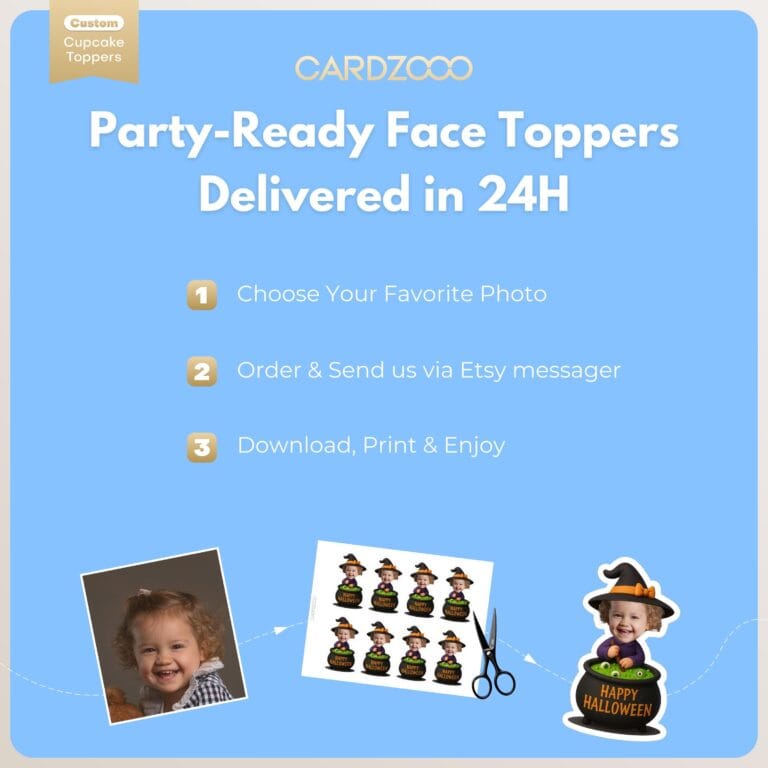 Custom Face Witch Cauldron Cupcake Toppers - Image 3