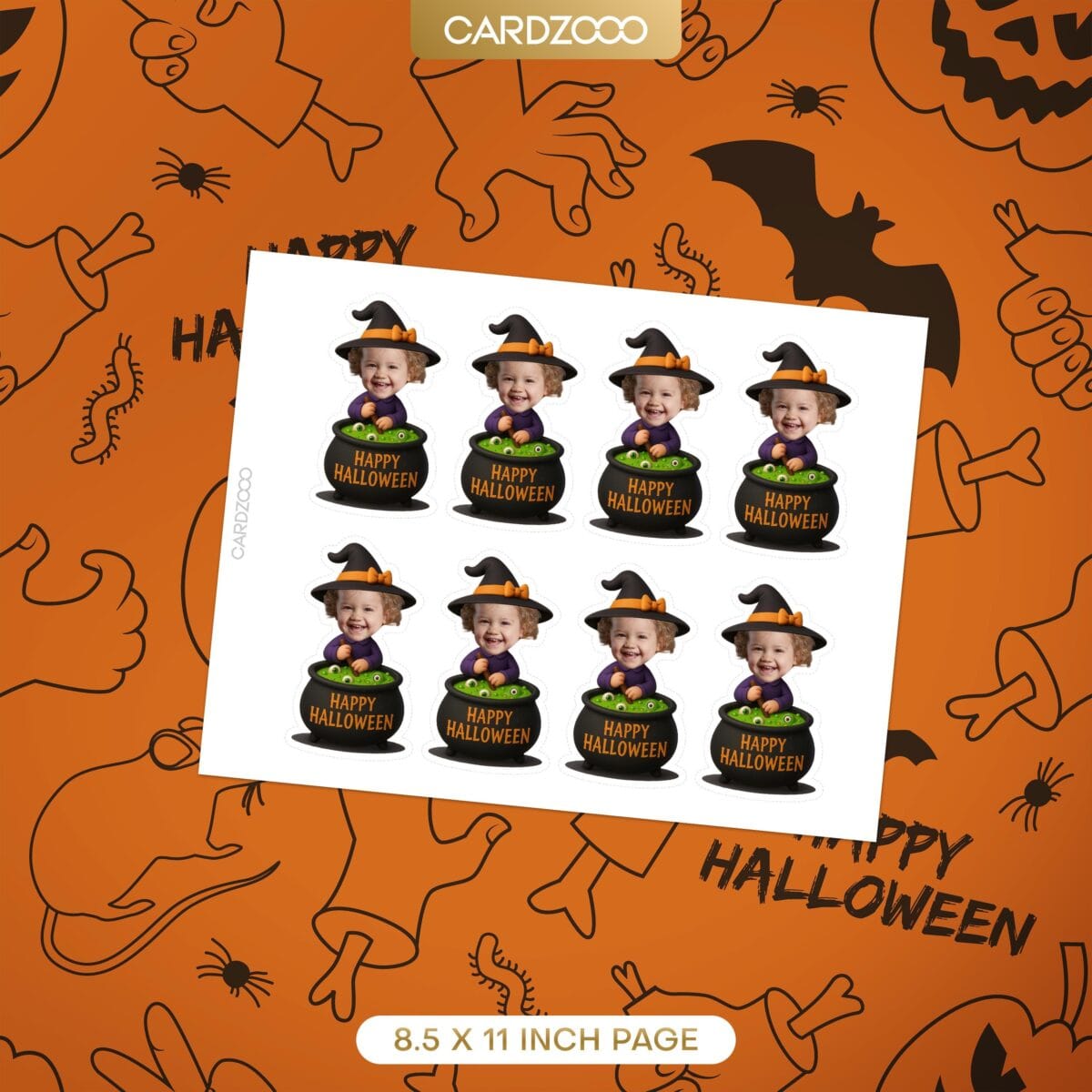 Custom Face Witch Cauldron Cupcake Toppers - Image 2