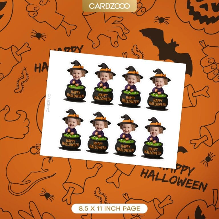 Custom Face Witch Cauldron Cupcake Toppers - Image 2
