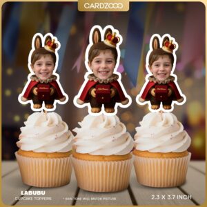 Labubu Checkmate King Custom Face Cupcake Toppers