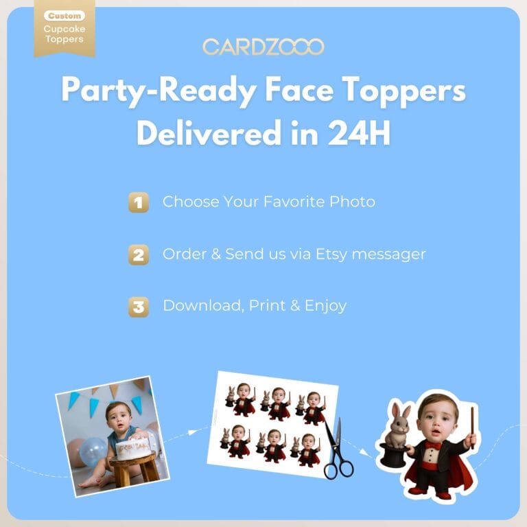 Magician Custom Face Cupcake Toppers - Image 3