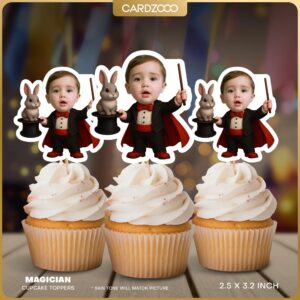 Magician Custom Face Cupcake Toppers