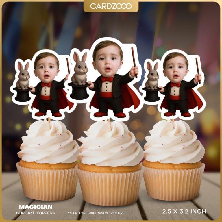 Magician Custom Face Cupcake Toppers