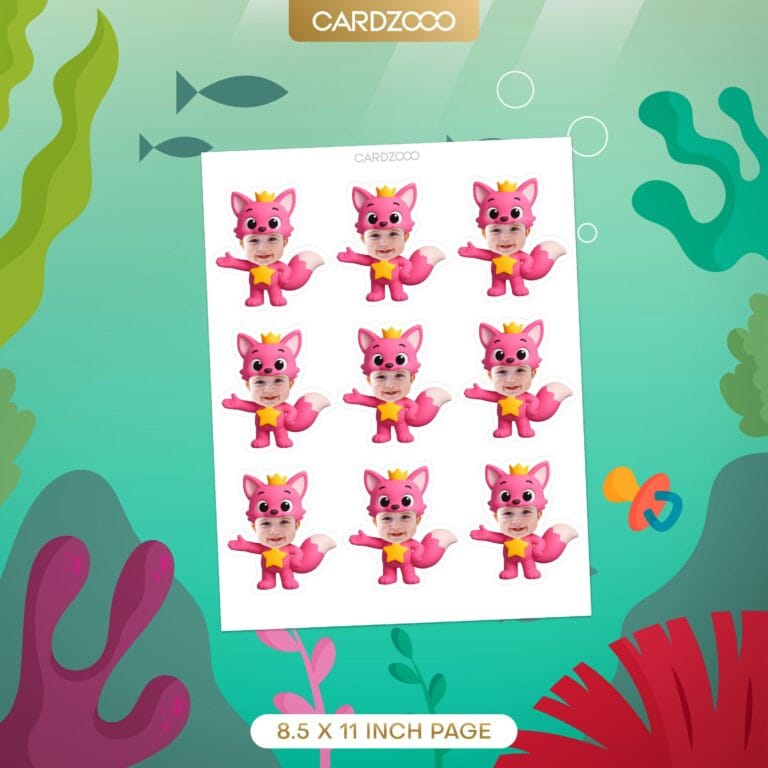 Pink Fox Custom Face Cupcake Toppers - Image 2