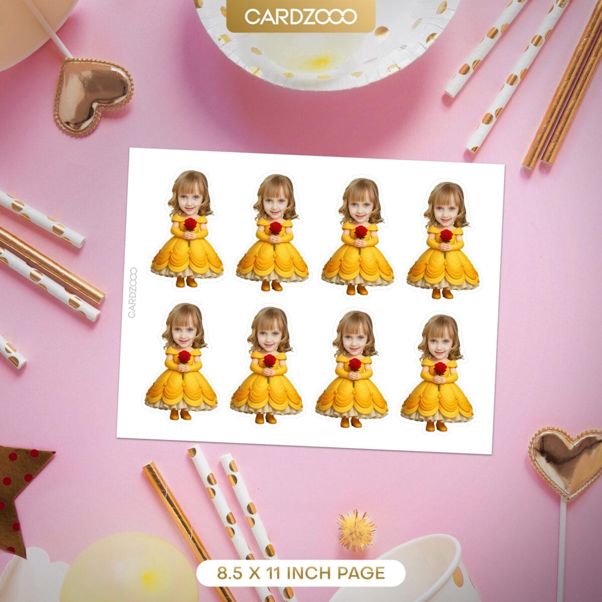 Belle Custom Face Cupcake Toppers - Image 2