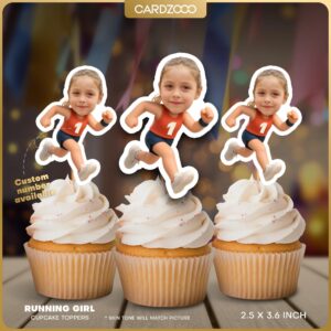 Athletic Girl Custom Face Cupcake Toppers