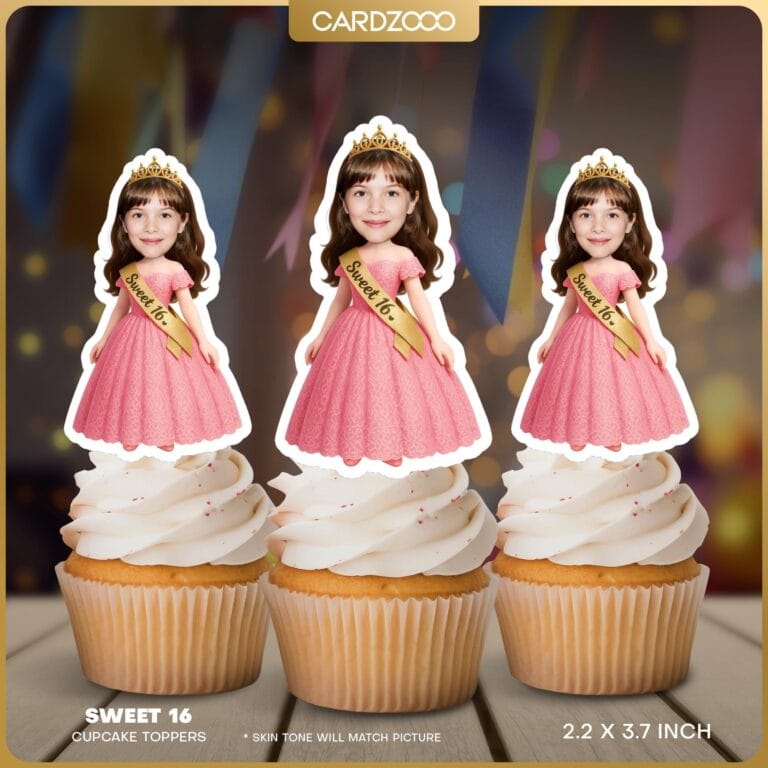 Sweet 16 Custom Face Cupcake Toppers