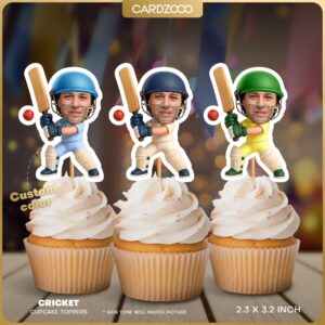 Cricket Custom Face Cupcake Toppers