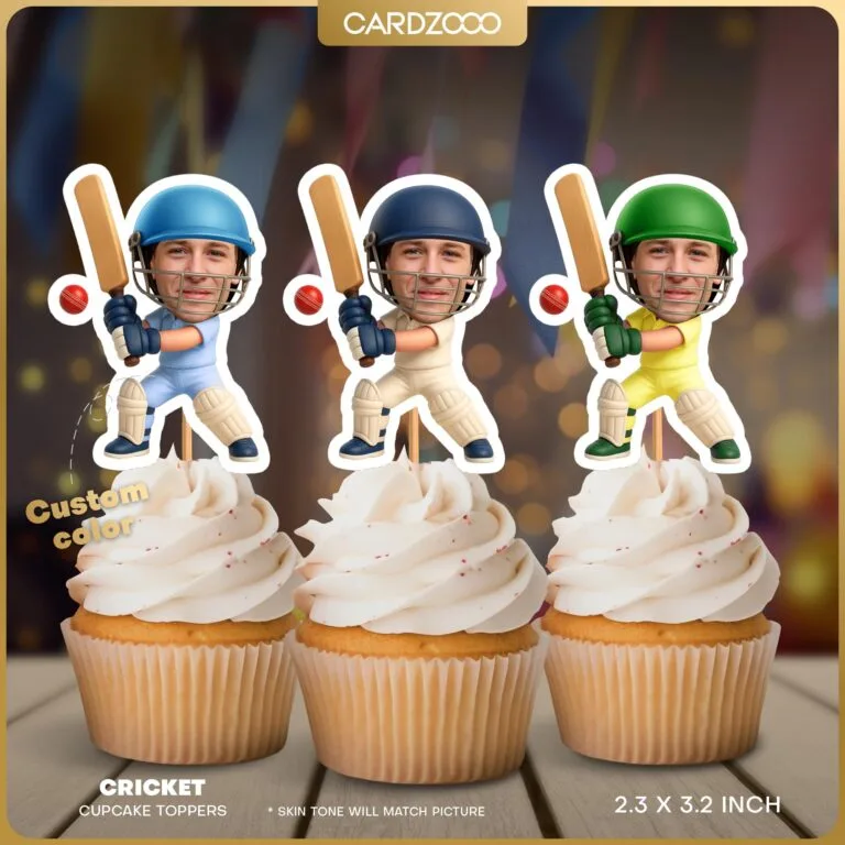 Cricket Custom Face Cupcake Toppers