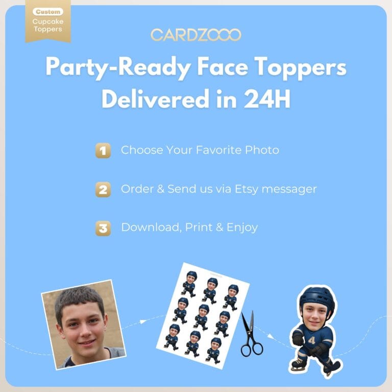 Ice Hockey Custom Face Cupcake Toppers - Image 3