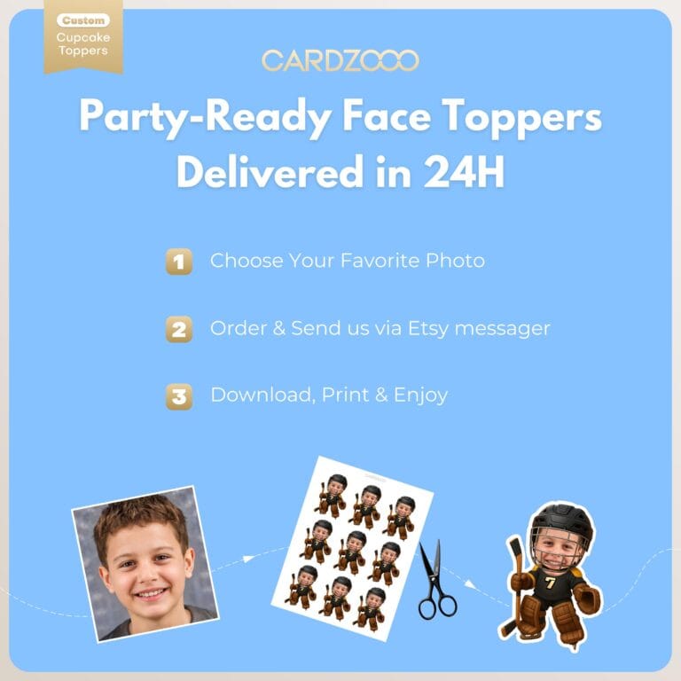Ice Hockey Goalie Custom Face Cupcake Toppers - Image 3