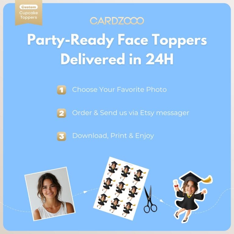 Graduation Custom Face Cupcake Toppers With Heels - Image 3