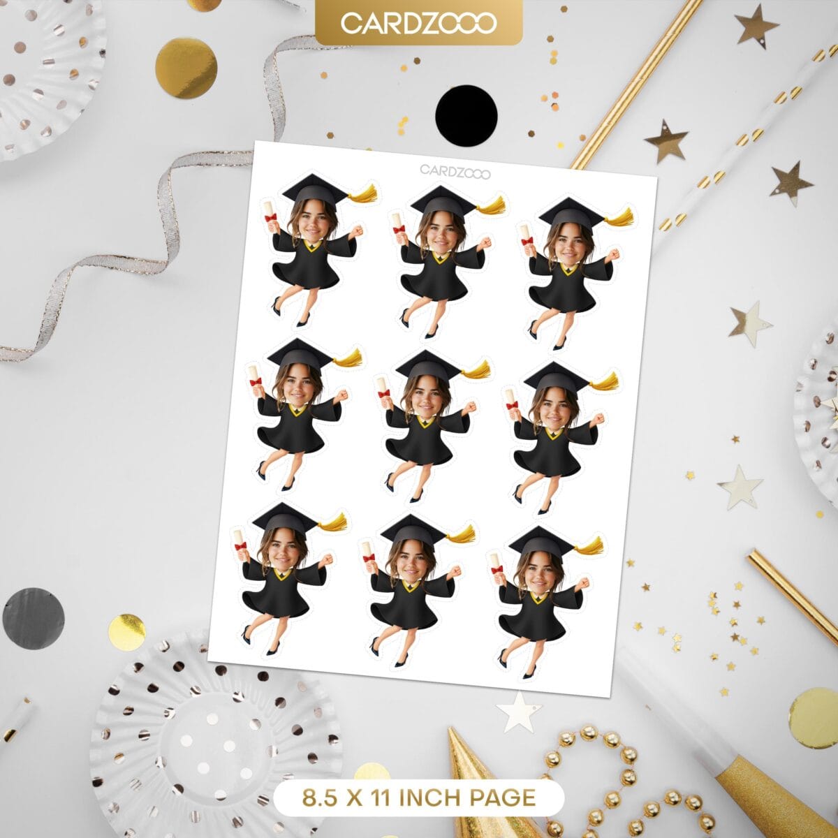 Graduation Custom Face Cupcake Toppers With Heels - Image 2