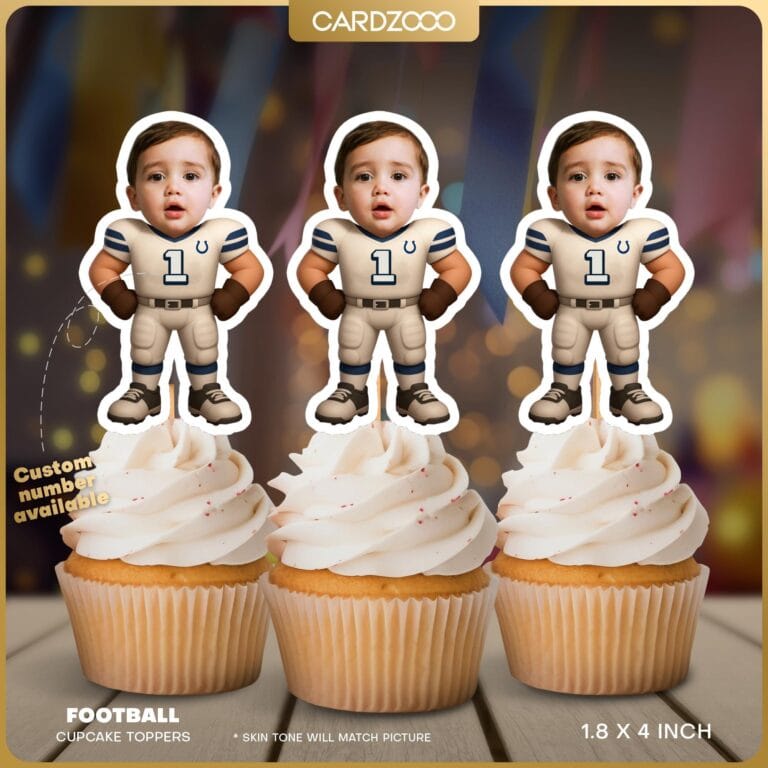 Indianapolis Colts Personalized Face Cupcake Toppers