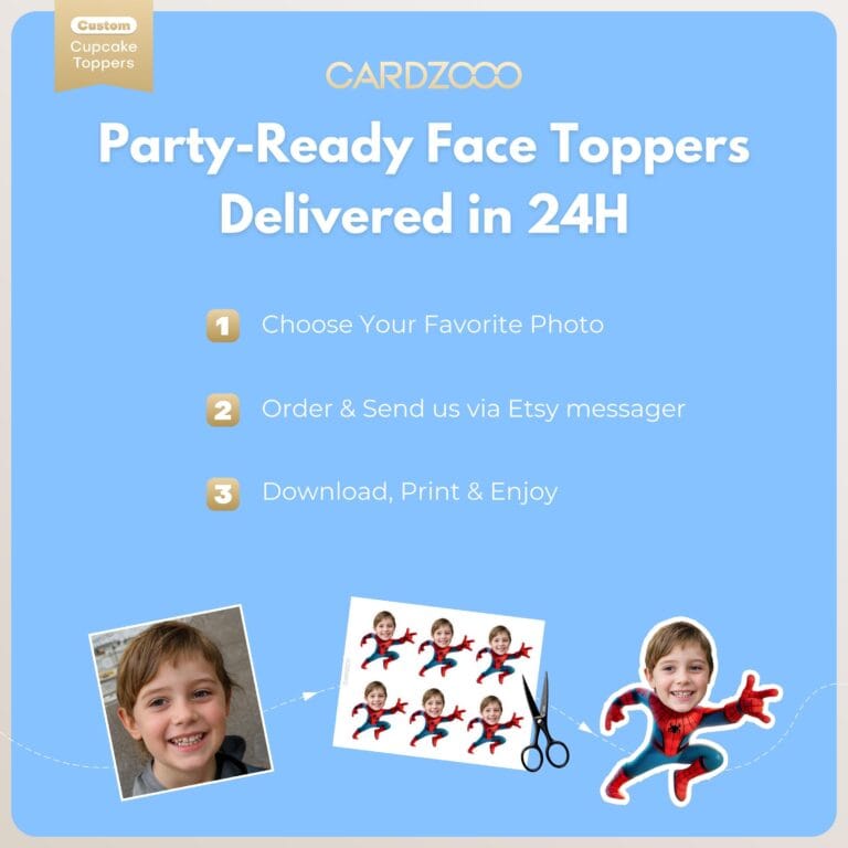 Super Hero Custom Face Cupcake Toppers - Image 3