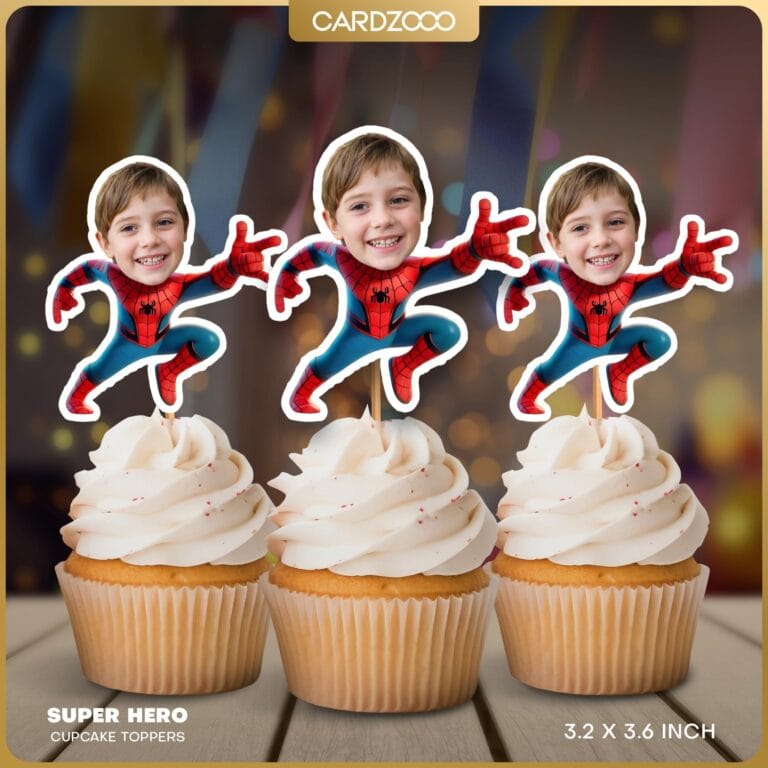 Super Hero Custom Face Cupcake Toppers