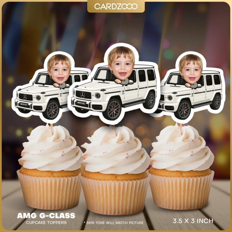Mercedes AMG G-Class Custom Face Cupcake Toppers