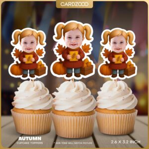 Autumn Custom Face Cupcake Toppers