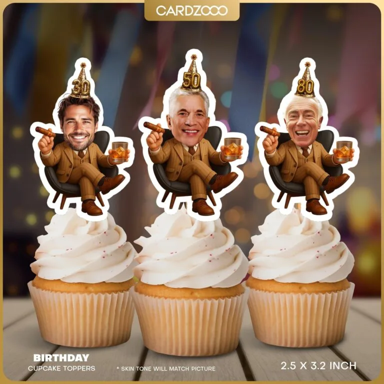Birthday Personalized Face Cupcake Toppers