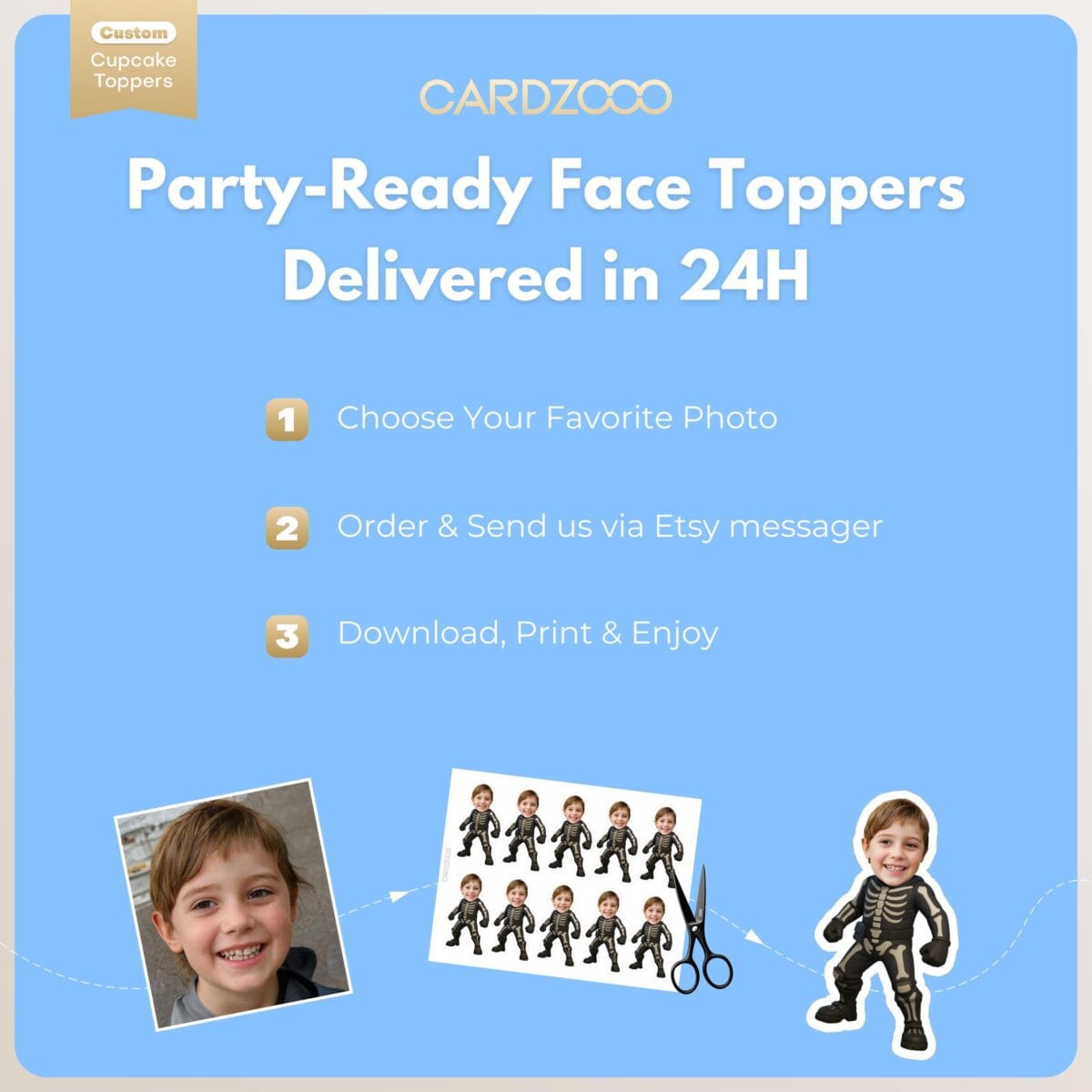 Skull Trooper Custom Face Cupcake Toppers - Image 3
