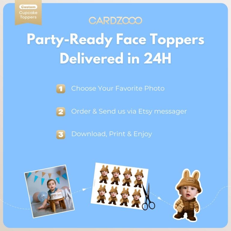 Labubu 3rd Gen Custom Face Cupcake Toppers - Image 3