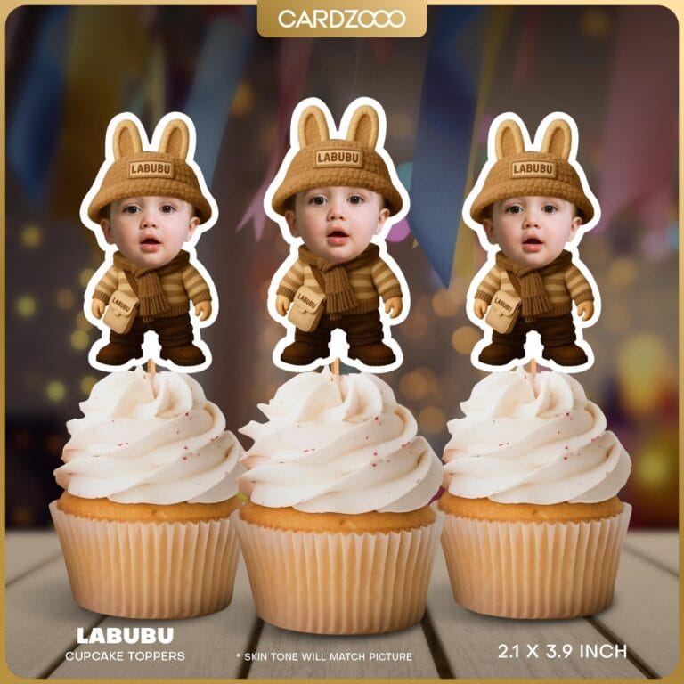 Labubu 3rd Gen Custom Face Cupcake Toppers