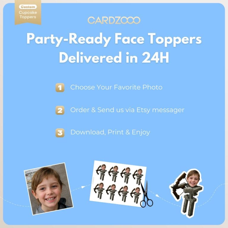 Diamond Level Skeleton Custom Face Cupcake Toppers - Image 3
