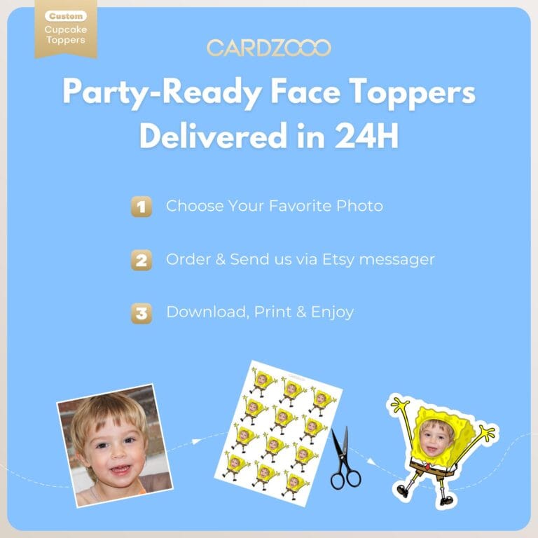 Sponge Bob Custom Face Cupcake Toppers - Image 3