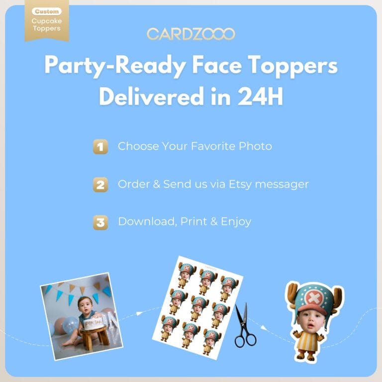 Custom Face Tony Tony Chopper Cupcake Toppers - Image 2